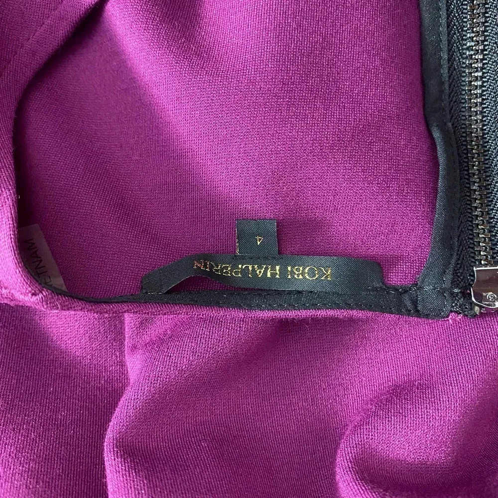 Kobi Halperin‎ Ruched Sheath Dress Purple Fuchsia - Picture 12 of 12